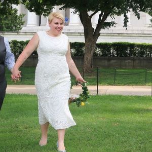 JS Collections Midi Dress for elopement, courthouse, rehearsal dinner